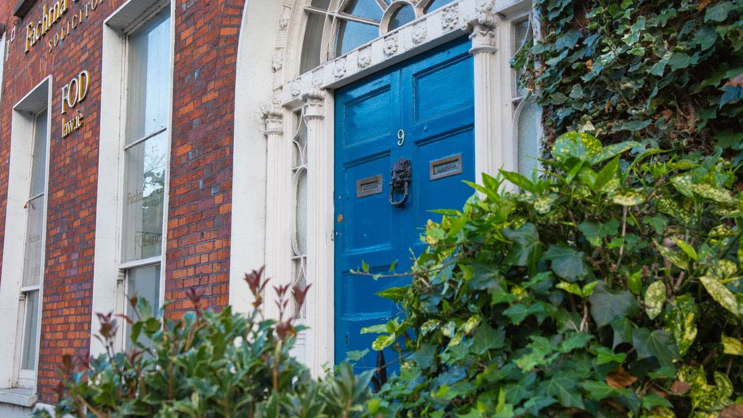 Photo of main entrance door into Fachtna O Driscoll Personal Injury Solicitors Cork